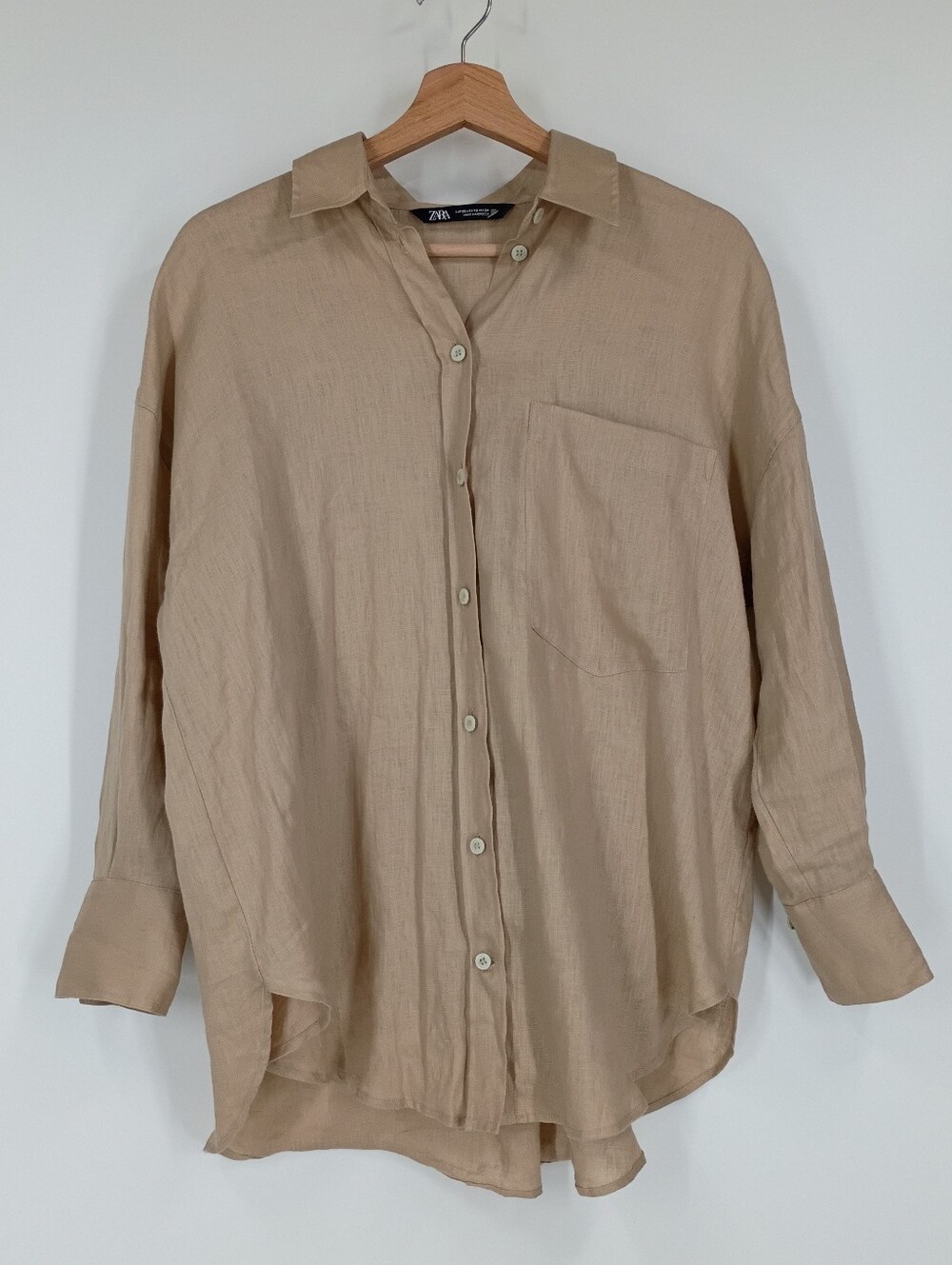 Zara Oversized Linen Button Down Shirt